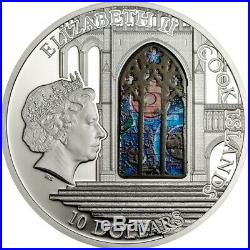 Cook Islands 2014 10$ Windows Of Heaven Washington National Cathedra Silver Coin