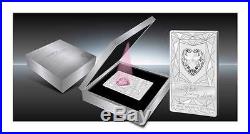 Cook Islands 2014 20$ Luxury Line III Crystal Pink Heart 100g Silver Coin