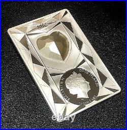 Cook Islands 2014 $20 Luxury Line Silver 100 g Proof Coin with Huge Swarovski
