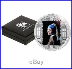 Cook Islands 2014 20$ Masterpieces Vermeer Van Delft Girl Pearl 3 Oz Silver Coin