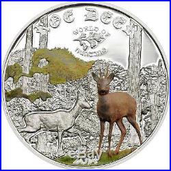 Cook Islands 2014 $2 World of Hunting II Roe Deer 1/2 Oz Silver Proof Coin