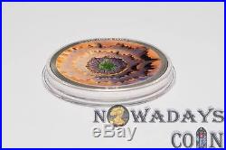 Cook Islands 2014 5$ METEORITE MOLDAVITE IMPACT Silver Coin Real Meteorite 1Oz