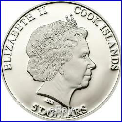 Cook Islands 2014 $5 Meteorite Moldavite Impact 1 Oz Silver Proof Coin