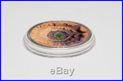 Cook Islands 2014 $5 Moldavite Impact 10 Years Meteorite 1 Oz Silver Proof Coin
