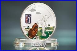 Cook Islands 2014 $5 PGA TOUR Golf Bag 20g Silver Proof Coin with Insert