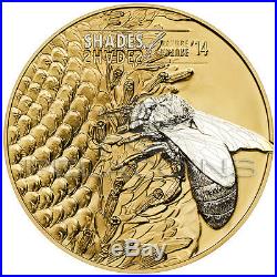 Cook Islands 2014 5$ Shades of Nature Bee Gold plated Silver Coin