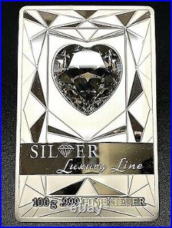 Cook Islands 2014 Luxury Line II 100g Silver Coin with Huge Swarovski Stone