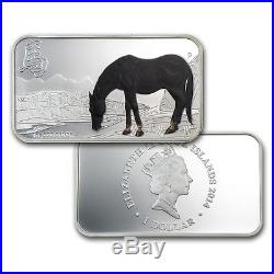 Cook Islands 2014 Set of 4 x Dollar Year of the Horse Proof Silver Ag. 999 COA