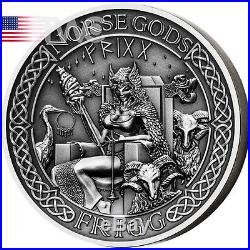 Cook Islands 2015 10$ The Norse Gods Frigg 2 oz Antique finish Silver Coin