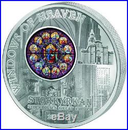 Cook Islands 2015 10$ Windows of Heaven Stockholm Cathedral 50g Silver Coin