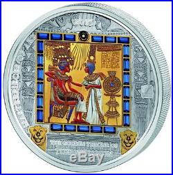 Cook Islands 2015 $20 + 25$ The Golden Throne of Tutankhamen 3oz Silver Coin