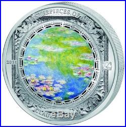 Cook Islands 2015 20$ Masterpieces Of Art Water Lilies Claude Monet Silver Coin