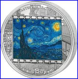Cook Islands 2015 20$ Masterpieces Starry Night Van Gogh Proof 3 Oz Silver Coin
