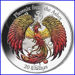 Cook Islands 2015 20$ PHOENIX Rising from the Ashes 3oz Ag Coin 3D High Relief