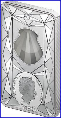 Cook Islands 2015 $20 Silver Luxury Line Swarovski Shell 100g Silver Proof Coin