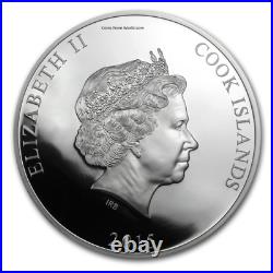 Cook Islands 2015 25$ Year Of The Goat Mother Of Pearl Lunar Silver Coin