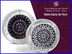 Cook Islands 2015 40$ Giants Windows of Heaven NOTRE DAME Silver Proof Coin