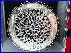 Cook Islands 2015 40$ Giants Windows of Heaven Notre Dame 10oz Silver Proof Coin Cook Islands 2015 40$ Giants Windows of Heaven Notre Dame 10oz Silver Proof Coin