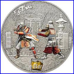 Cook Islands 2015 5$ History of Samurai 1oz LIMITED Antique Finish Silver Coin