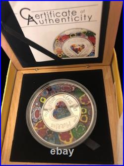 Cook Islands 2015 Murano Millefiori Glass Art $5 Silver Proof Coin Perfect OGP