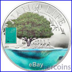 Cook Islands 2015 NANO LIFE $5 Proof Silver Coin 50 grams Evolution Chip insert