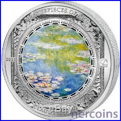 Cook Islands 2015 Water Lilies by Claude Monet $20 Pure 3 Oz Silver Proof Coin