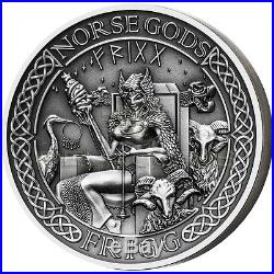 Cook Islands 2016 10$ Norse Gods VII Frigg 2oz Ultra High Relief Silver Coin