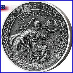 Cook Islands 2016 10$ The Norse Gods Heimdall 2oz Antique finish Silver Coin