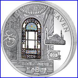 Cook Islands 2016 10$ Windows of Heaven Hagia Sophia Istanbul Silver Coin