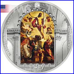 Cook Islands 2016 20$ Easter Resurrection of Jesus Tintoretto 3oz Silver Coin