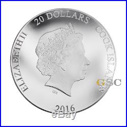 Cook Islands 2016 20$ Happy 90th Birthday Queen Elizabeth II 3oz 999 silver coin