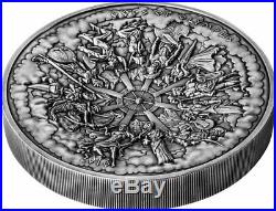 Cook Islands 2016 50 $ Gods of Olympus 3D 1 Kilo Antique Finish Silver Coin 1