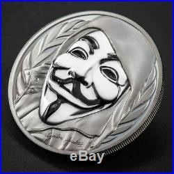 Cook Islands 2016 $5 Guy Fawkes Mask 1Oz Silver Proof Coin Smart Minting