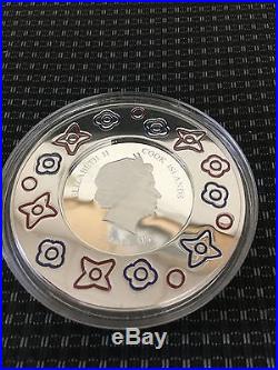 Cook Islands 2016 5$ Murrine Millefiori Glass Art 2016 Proof Silver Coin