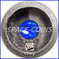 Cook Islands 2016, Meteorite CAMPO DEL CIELO, 3 oz Silver, Crater, $20, only 333