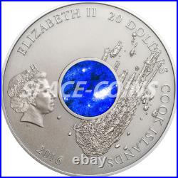 Cook Islands 2016, Meteorite CAMPO DEL CIELO, 3 oz Silver, Crater, $20, only 333