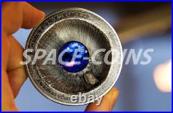 Cook Islands 2016, Meteorite CAMPO DEL CIELO, 3 oz Silver, Crater, $20, only 333