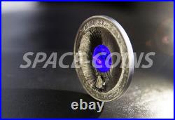 Cook Islands 2016, Meteorite CAMPO DEL CIELO, 3 oz Silver, Crater, $20, only 333