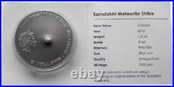 Cook Islands 2016 Meteorite crater with Morocco H5 meteorite 1/2oz silver coin
