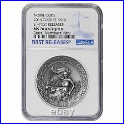 Cook Islands 2016 Norse Gods Sif $10 High Relief 2 Oz Silver Coin NGC MS70 FR