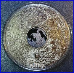 Cook Islands 2017 20$ MOON EARTH SATELLITE Meteorites 3 Oz Silver Coin