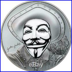 Cook Islands 2017 5$ HISTORIC GUY FAWKES MASK II Anonymous 1 Oz Silver Coin
