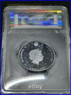 Cook Islands 2017 $5 Red Panda 1 Oz. 999 Silver Black Proof Pcgs Pr-70dcam