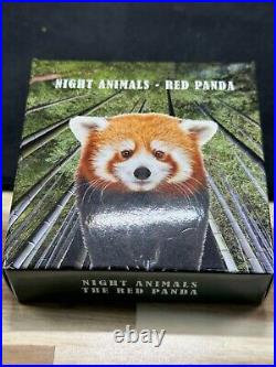Cook Islands 2017 $5 Red Panda 1 Oz. 999 Silver Black Proof Pcgs Pr-70dcam