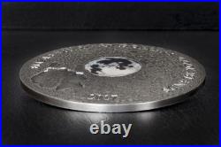 Cook Islands 2017, Dhofar 1766 MOON Meteorit, 3 oz Silver, $20, Earth Satellite