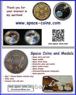 Cook Islands 2017, Dhofar 1766 MOON Meteorit, 3 oz Silver, $20, Earth Satellite