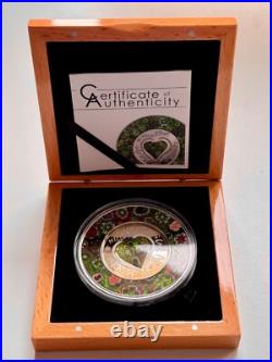 Cook Islands 2017 MURRINE MILLEFIORI GLASS ART Silver Proof. 999 Coin 5$