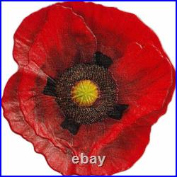 Cook Islands 2017 Remembrance Poppy 1 oz $2 Prooflike 0.999 Silver 2500 Mintage