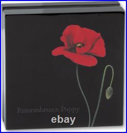 Cook Islands 2017 Remembrance Poppy 1 oz $2 Prooflike 0.999 Silver 2500 Mintage
