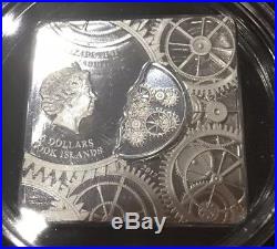 Cook Islands 2017 Time Capsule Coin Square Warped Unique $5 Silver Coin Low Mint